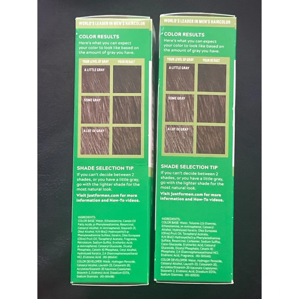 Just For Men Shampoo-In Color H-45 Dark Brown Gray Coverage 2 Pack New